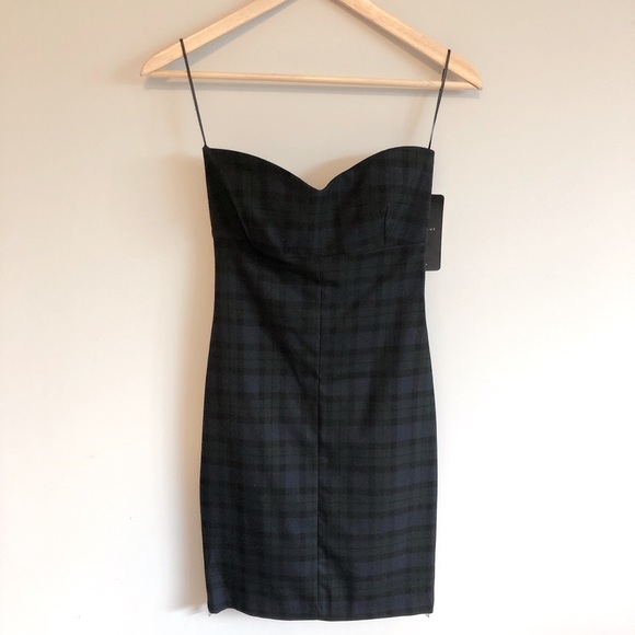 Zara Strapless Plaid Dress with Side Zippers Size XS - Picture 3 of 6